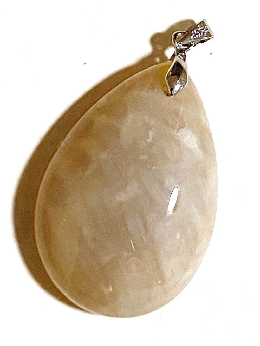 Natural Honey Chalcedony Teardrop Pendant, Large Genuine Gemstone Pendant